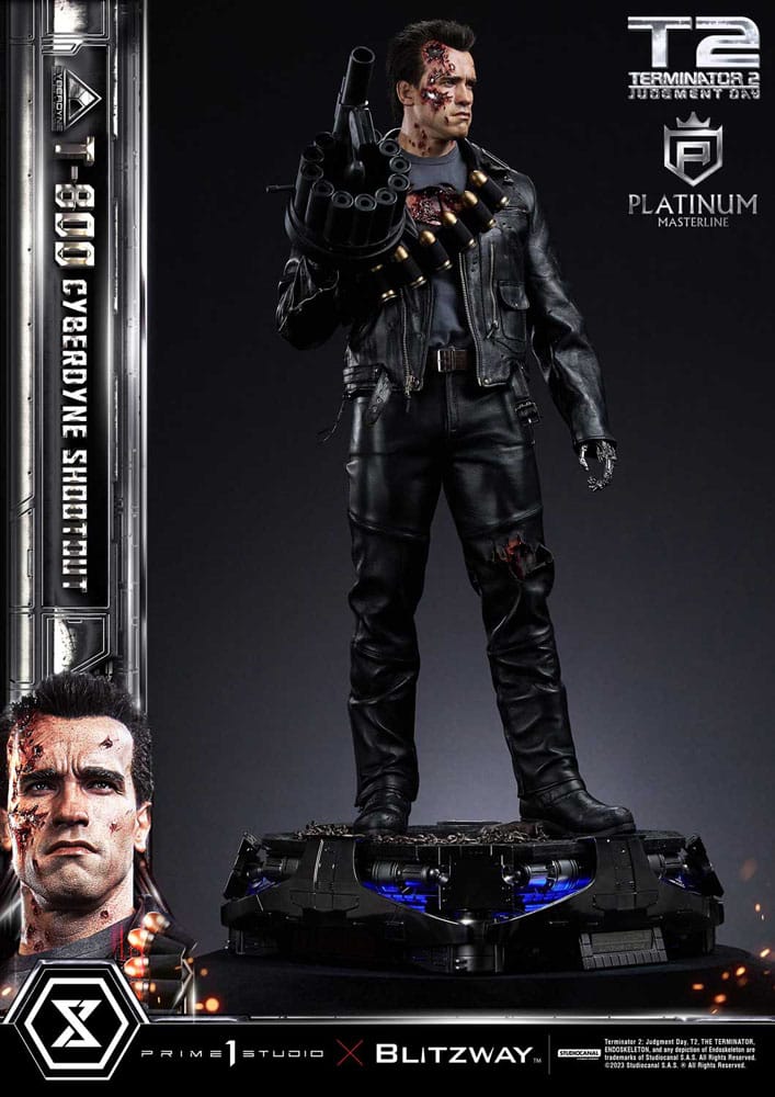 Terminator 2 Platimum Masterline Series Statue 1/3 T-800 Cyberdyne Shootout 74 cm