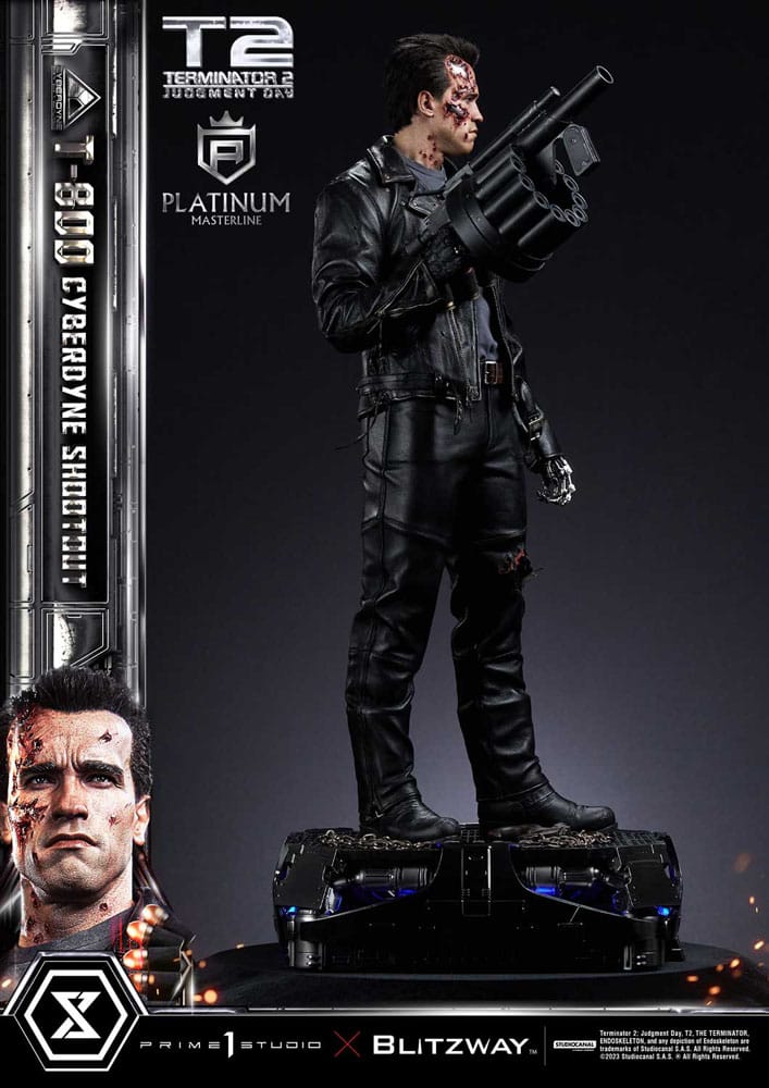 Terminator 2 Platimum Masterline Series Statue 1/3 T-800 Cyberdyne Shootout 74 cm