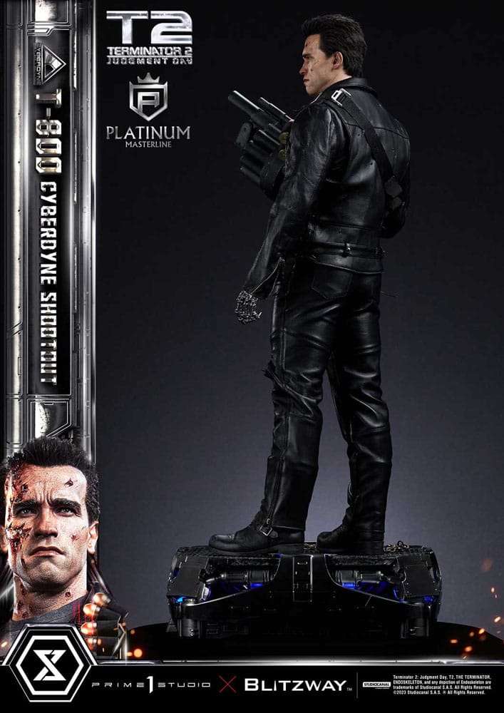 Terminator 2 Platimum Masterline Series Statue 1/3 T-800 Cyberdyne Shootout 74 cm