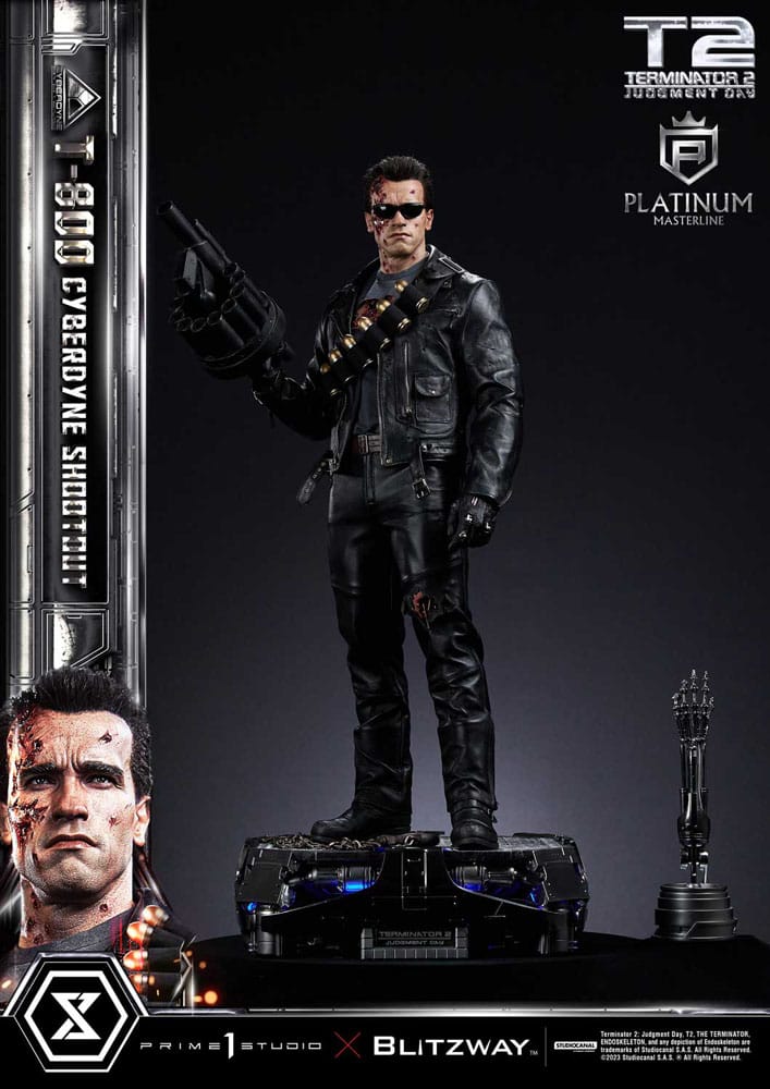 Terminator 2 Platimum Masterline Series Statue 1/3 T-800 Cyberdyne Shootout 74 cm