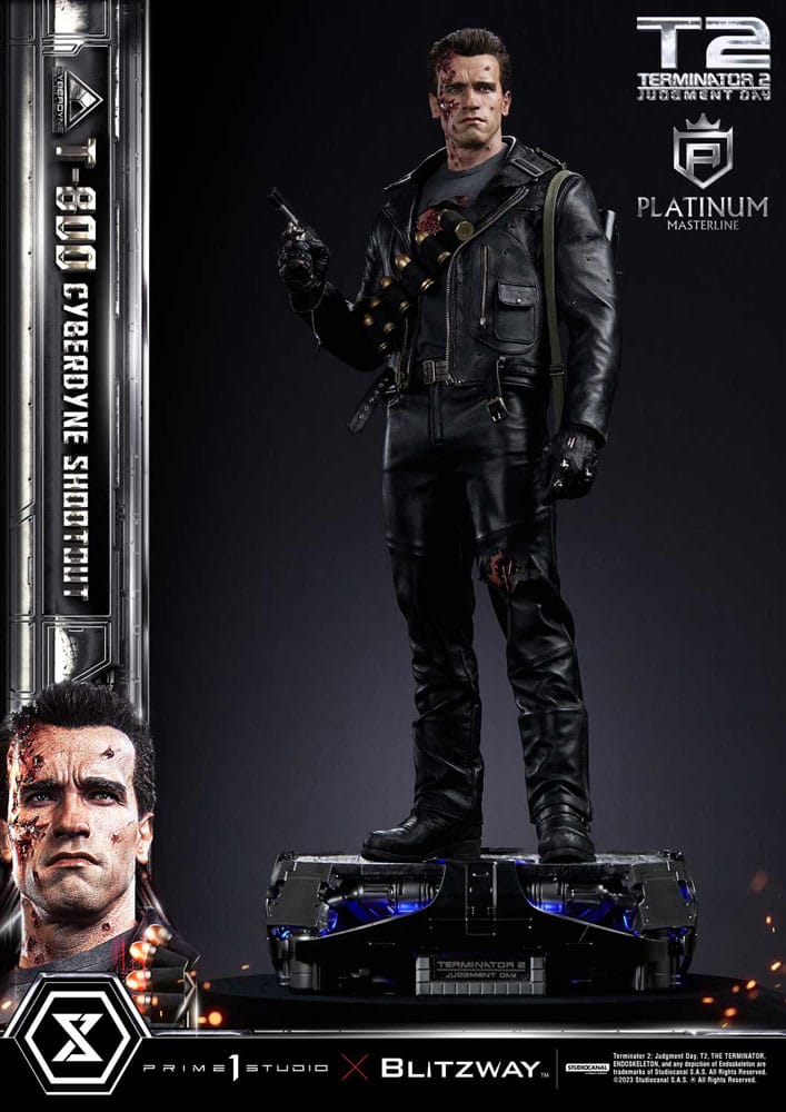 Terminator 2 Platimum Masterline Series Statue 1/3 T-800 Cyberdyne Shootout 74 cm