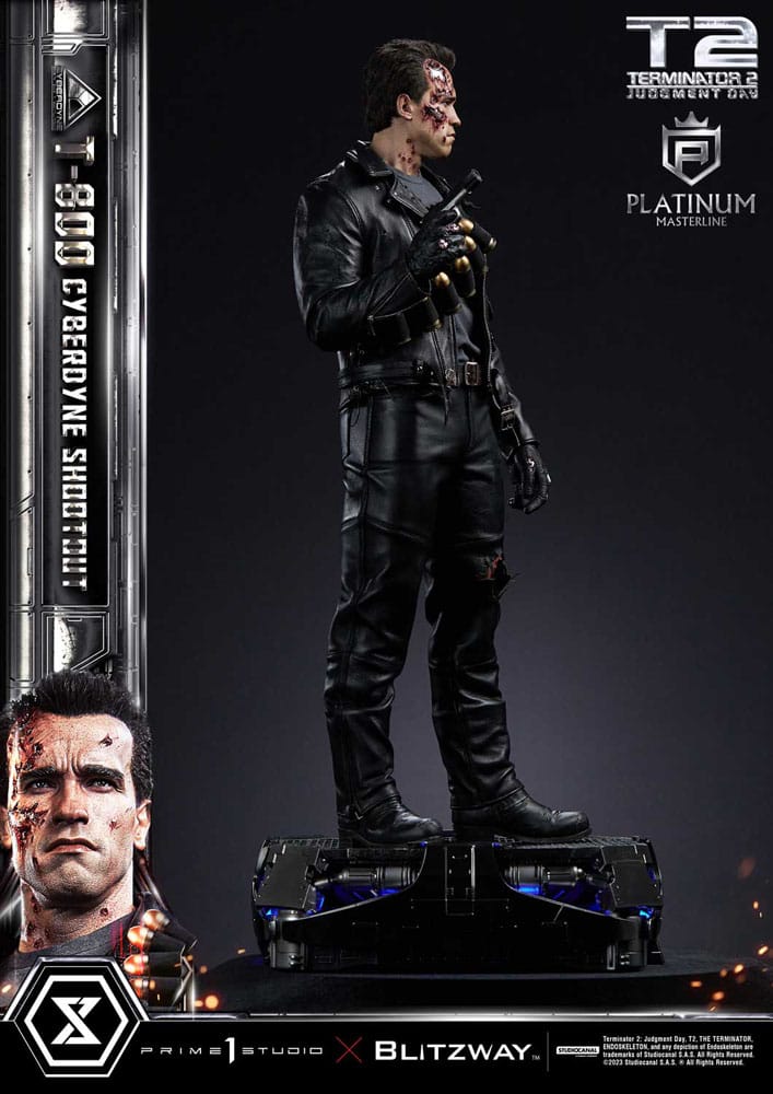 Terminator 2 Platimum Masterline Series Statue 1/3 T-800 Cyberdyne Shootout 74 cm