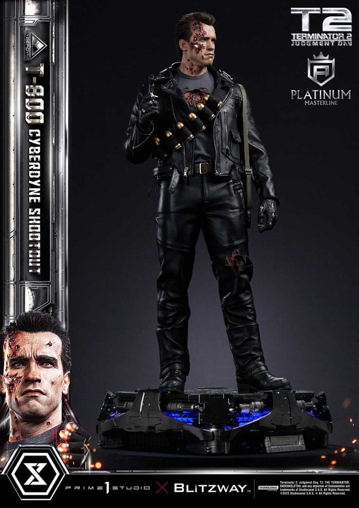 Terminator 2 Platimum Masterline Series Statue 1/3 T-800 Cyberdyne Shootout 74 cm