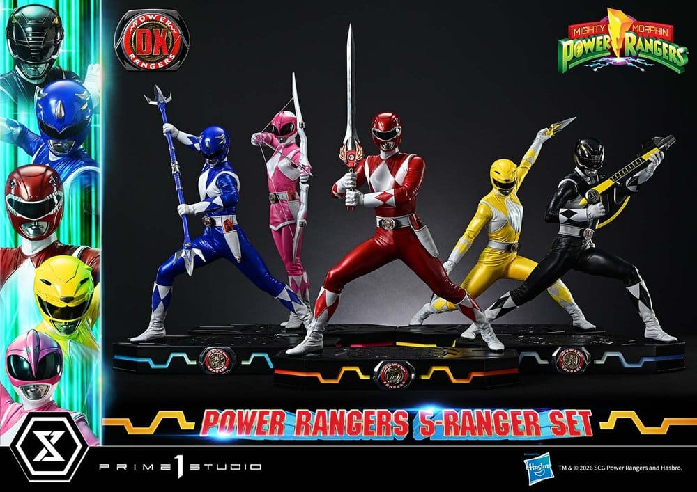 Mighty Morphin Power Rangers Premium Masterline Set of 5 Statues 1/4 Deluxe Version 62 cm