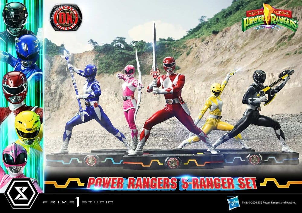 Mighty Morphin Power Rangers Premium Masterline Set of 5 Statues 1/4 Deluxe Version 62 cm