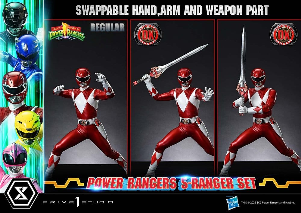 Mighty Morphin Power Rangers Premium Masterline Set of 5 Statues 1/4 Deluxe Version 62 cm
