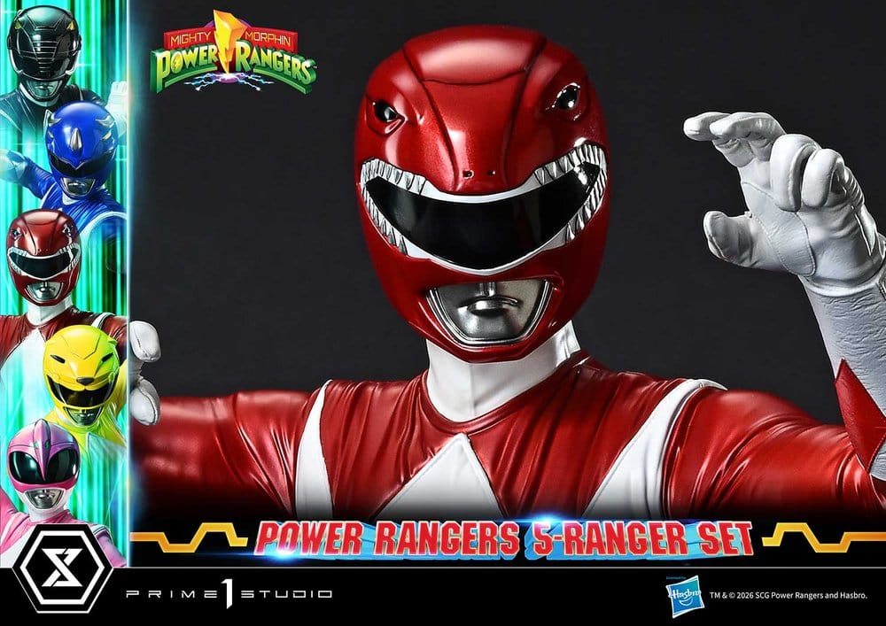 Mighty Morphin Power Rangers Premium Masterline Set of 5 Statues 1/4 Deluxe Version 62 cm