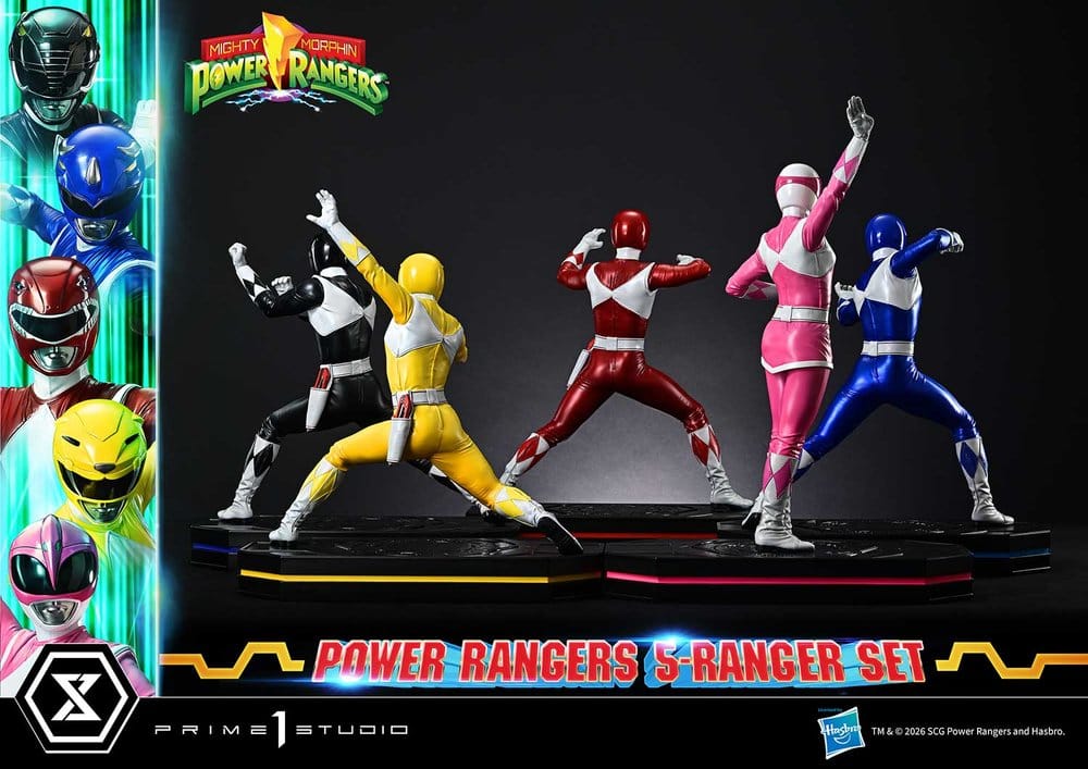 Mighty Morphin Power Rangers Premium Masterline Set of 5 Statues 1/4 Deluxe Version 62 cm