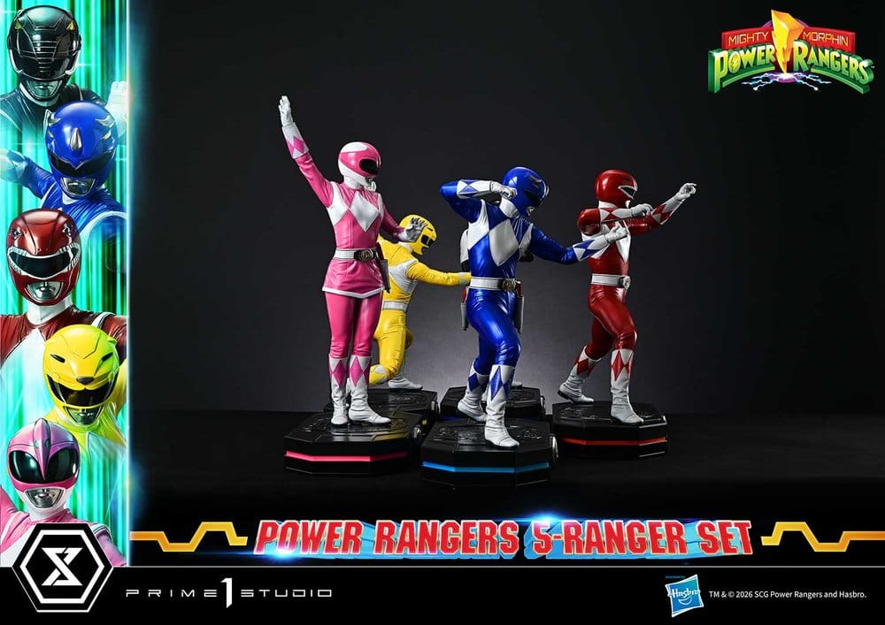 Mighty Morphin Power Rangers Premium Masterline Set of 5 Statues 1/4 Deluxe Version 62 cm