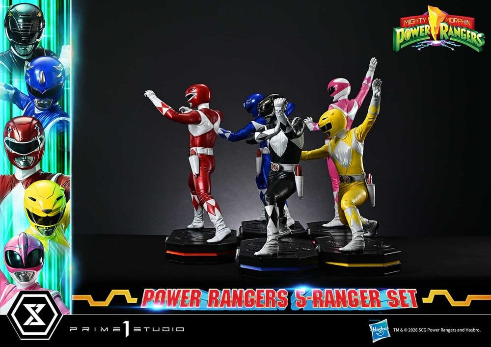 Mighty Morphin Power Rangers Premium Masterline Set of 5 Statues 1/4 Deluxe Version 62 cm