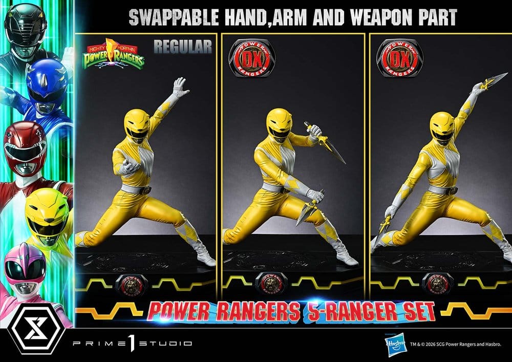 Mighty Morphin Power Rangers Premium Masterline Set of 5 Statues 1/4 Deluxe Bonus Version 62 cm