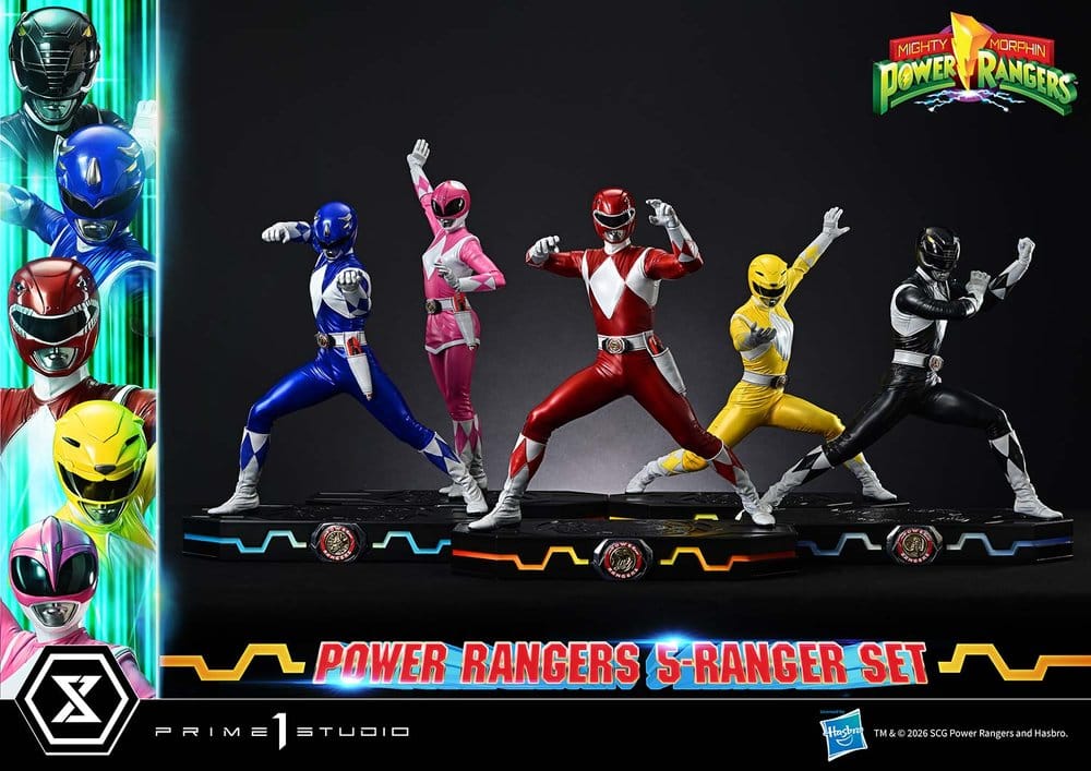 Mighty Morphin Power Rangers Premium Masterline Set of 5 Statues 1/4 Deluxe Bonus Version 62 cm