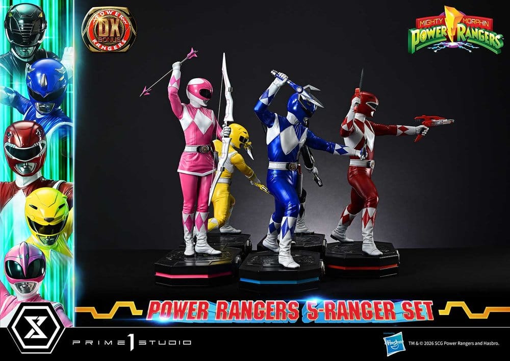 Mighty Morphin Power Rangers Premium Masterline Set of 5 Statues 1/4 Deluxe Bonus Version 62 cm