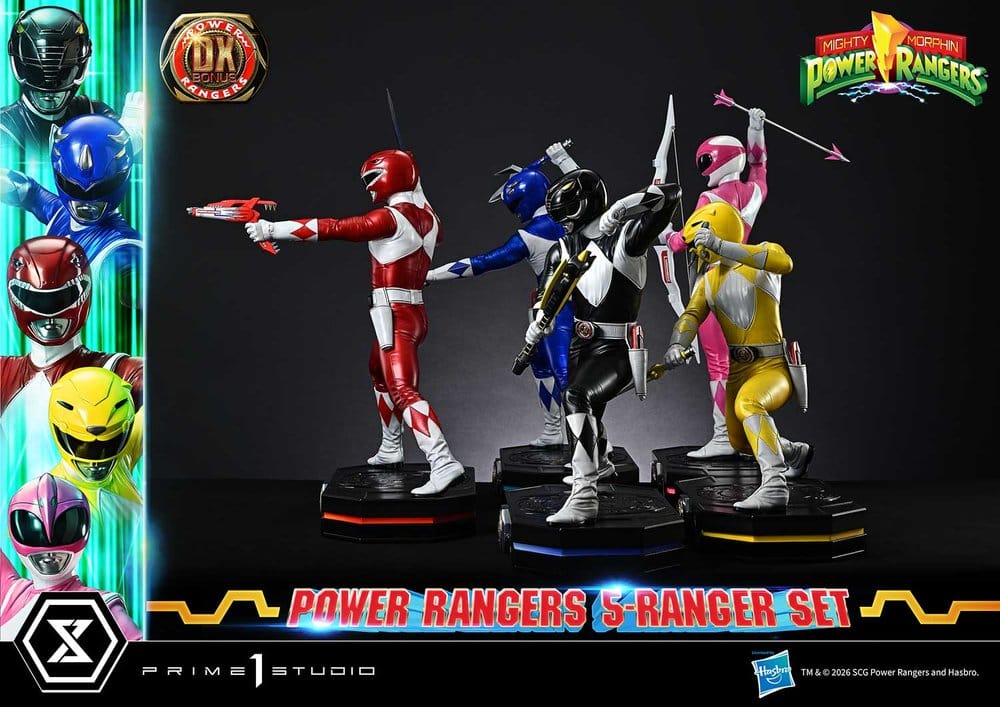 Mighty Morphin Power Rangers Premium Masterline Set of 5 Statues 1/4 Deluxe Bonus Version 62 cm