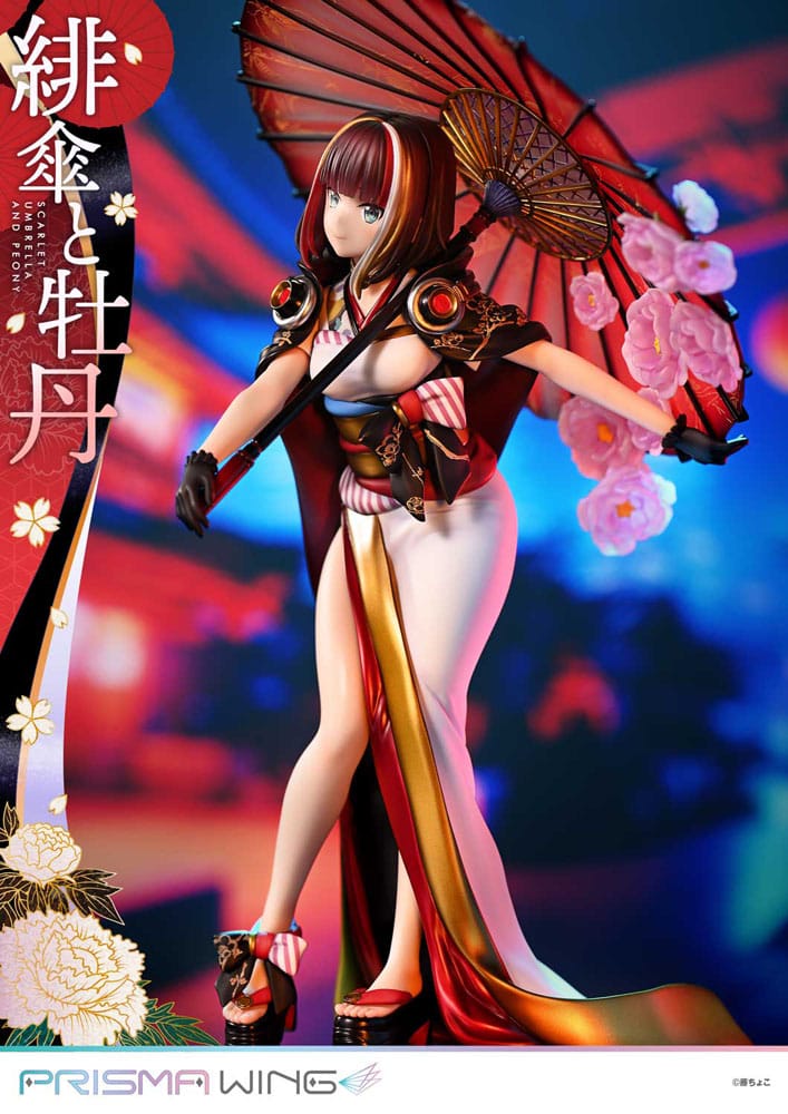 Original Illustration by Fuzichoco Prisma Wing PVC Statue 1/7 Scarlet Umbrella And Peony 28 cm