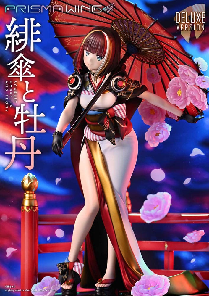 Original Illustration by Fuzichoco Prisma Wing PVC Statue 1/7 Scarlet Umbrella And Peony Deluxe Version 32 cm