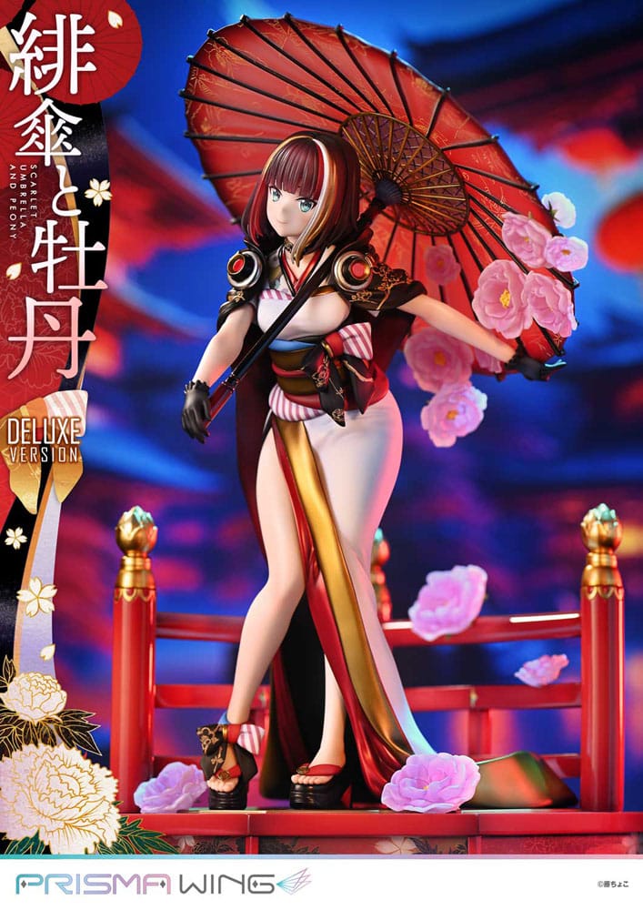 Original Illustration by Fuzichoco Prisma Wing PVC Statue 1/7 Scarlet Umbrella And Peony Deluxe Version 32 cm