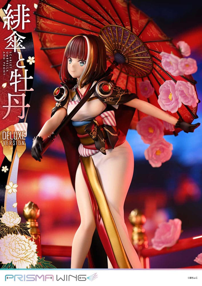 Original Illustration by Fuzichoco Prisma Wing PVC Statue 1/7 Scarlet Umbrella And Peony Deluxe Version 32 cm