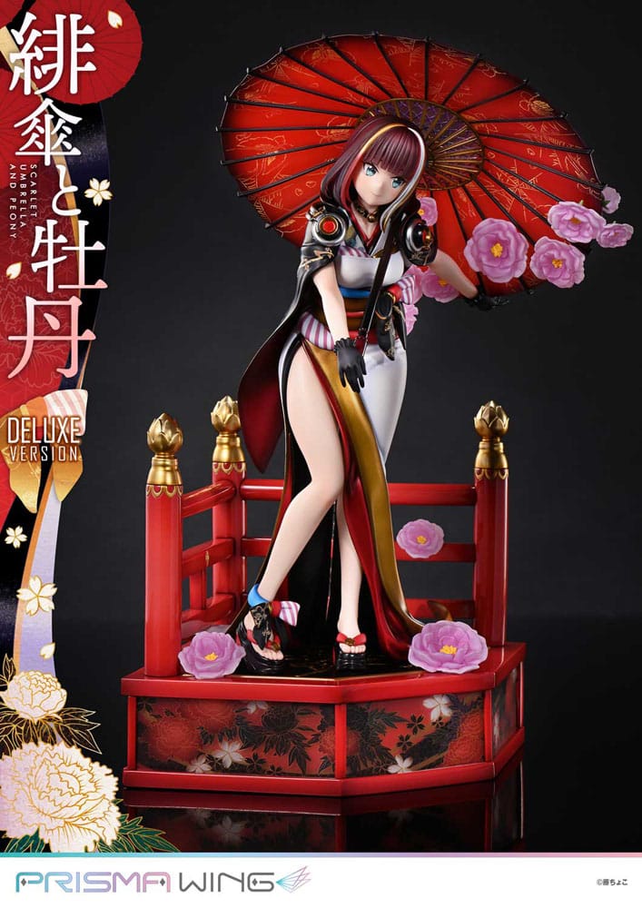 Original Illustration by Fuzichoco Prisma Wing PVC Statue 1/7 Scarlet Umbrella And Peony Deluxe Version 32 cm