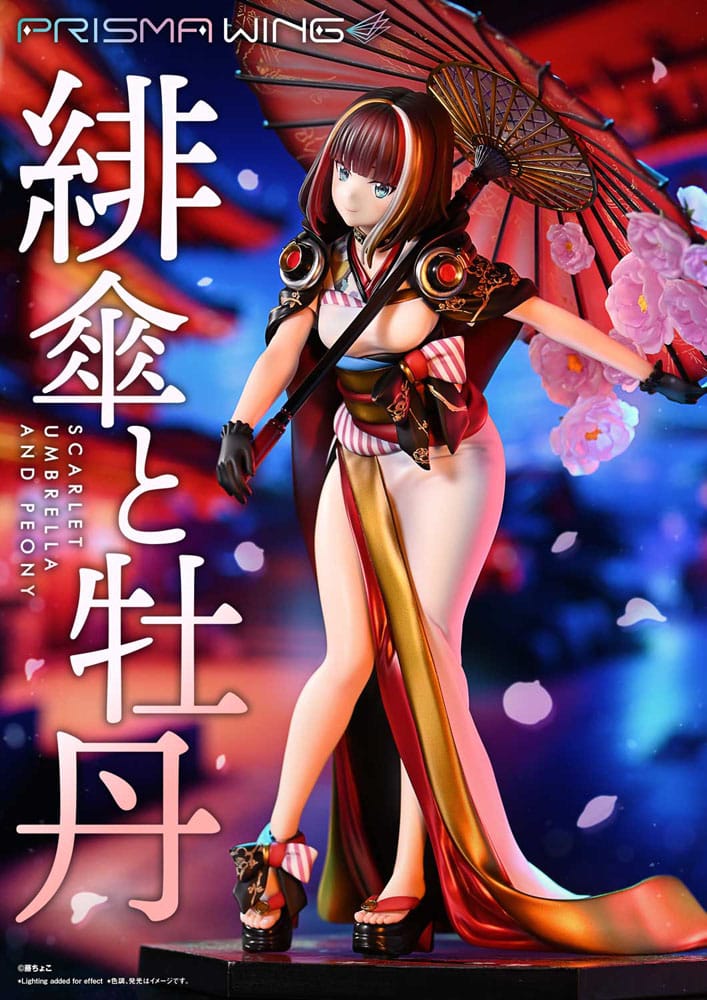 Original Illustration by Fuzichoco Prisma Wing PVC Statue 1/7 Scarlet Umbrella And Peony Deluxe Version 32 cm