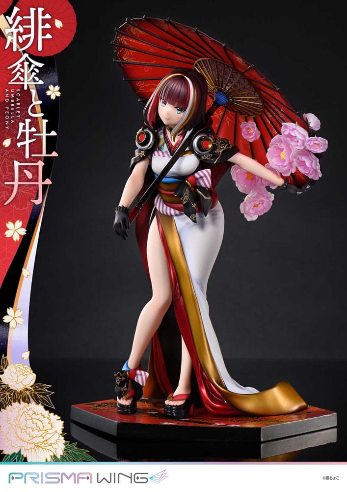 Original Illustration by Fuzichoco Prisma Wing PVC Statue 1/7 Scarlet Umbrella And Peony Deluxe Version 32 cm