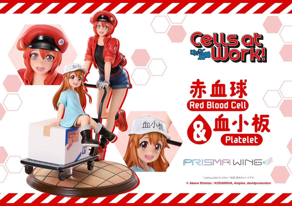 Cells at Work Prisma Wing PVC Statue Red Blood Cell &amp; Platelet 26 cm