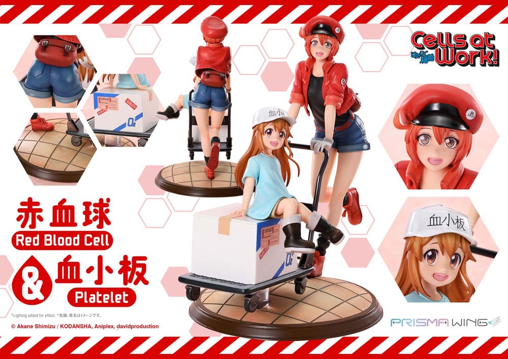 Cells at Work Prisma Wing PVC Statue Red Blood Cell &amp; Platelet 26 cm