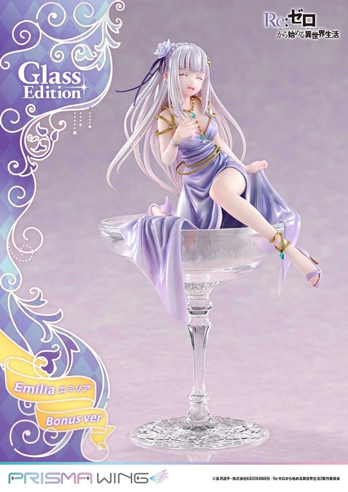 Re:Zero Prisma Wing Statue 1/7 Emilia Glass Edition Bonus Version 29 cm
