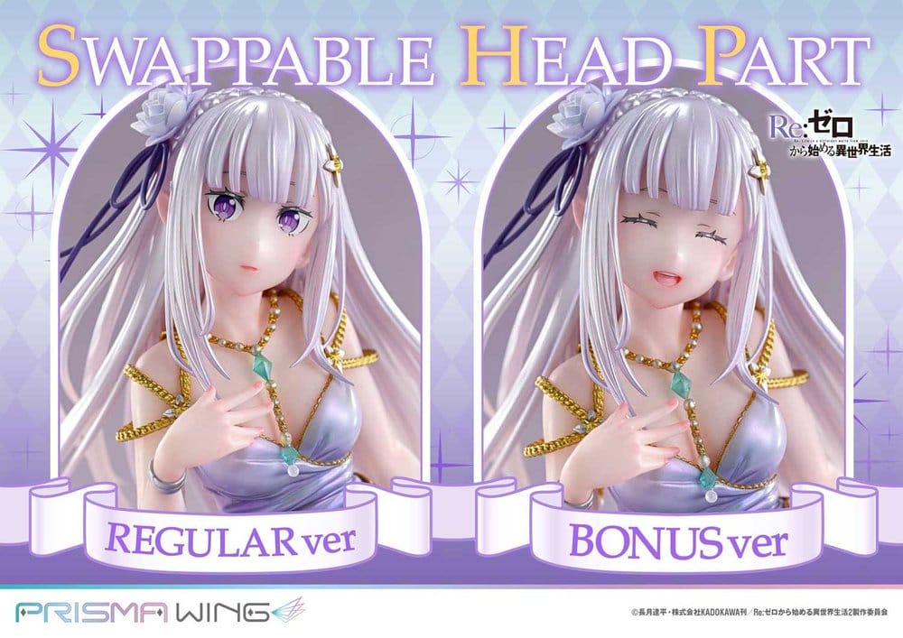 Re:Zero Prisma Wing Statue 1/7 Emilia Glass Edition Bonus Version 29 cm