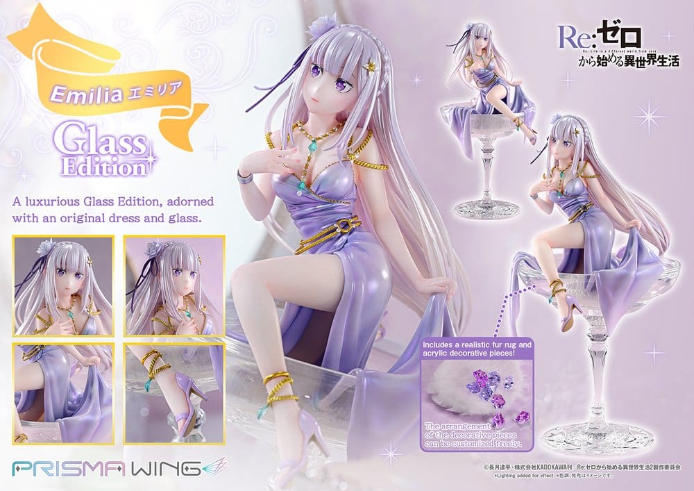 Re:Zero Prisma Wing Statue 1/7 Emilia Glass Edition Bonus Version 29 cm