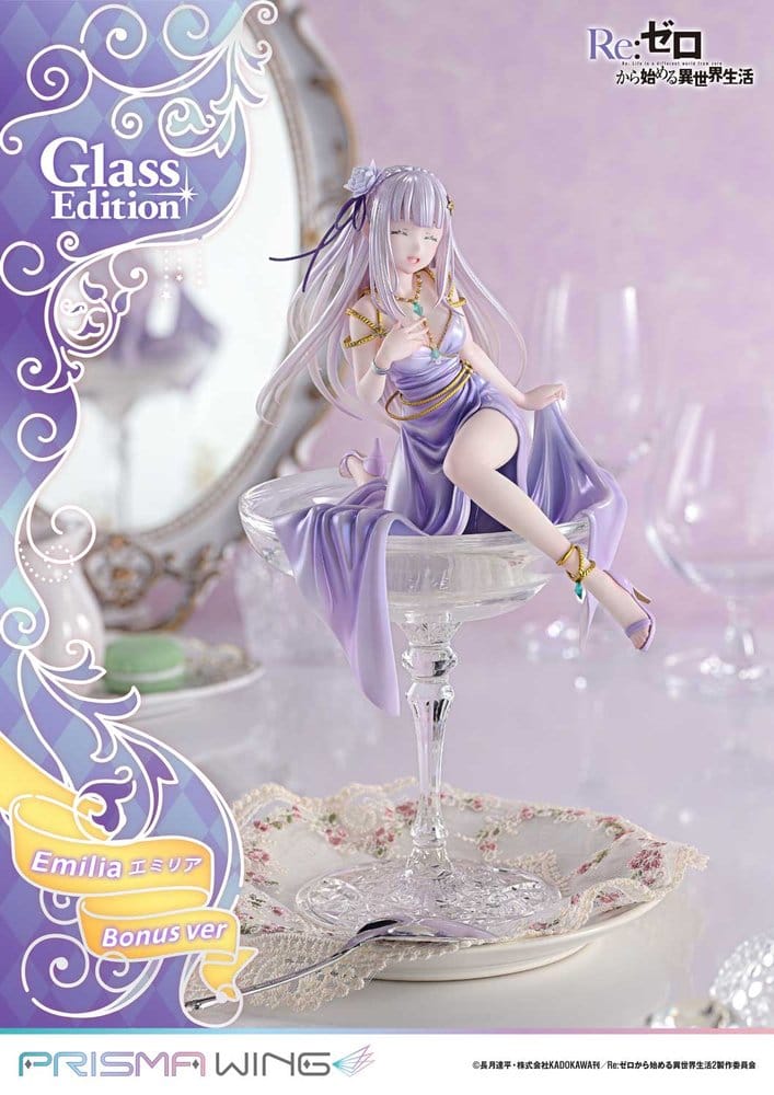 Re:Zero Prisma Wing Statue 1/7 Emilia Glass Edition Bonus Version 29 cm