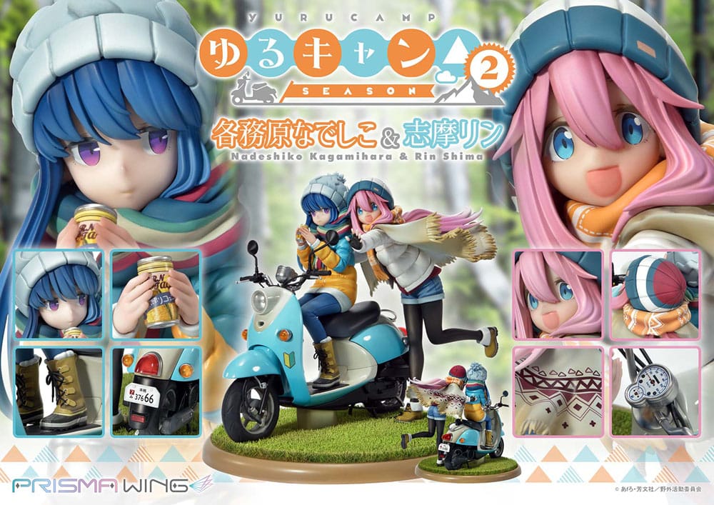 Laid-Back Camp Prisma Wing PVC Statue 1/7 Nadeshiko Kagamihara & Rin Shima 24 cm