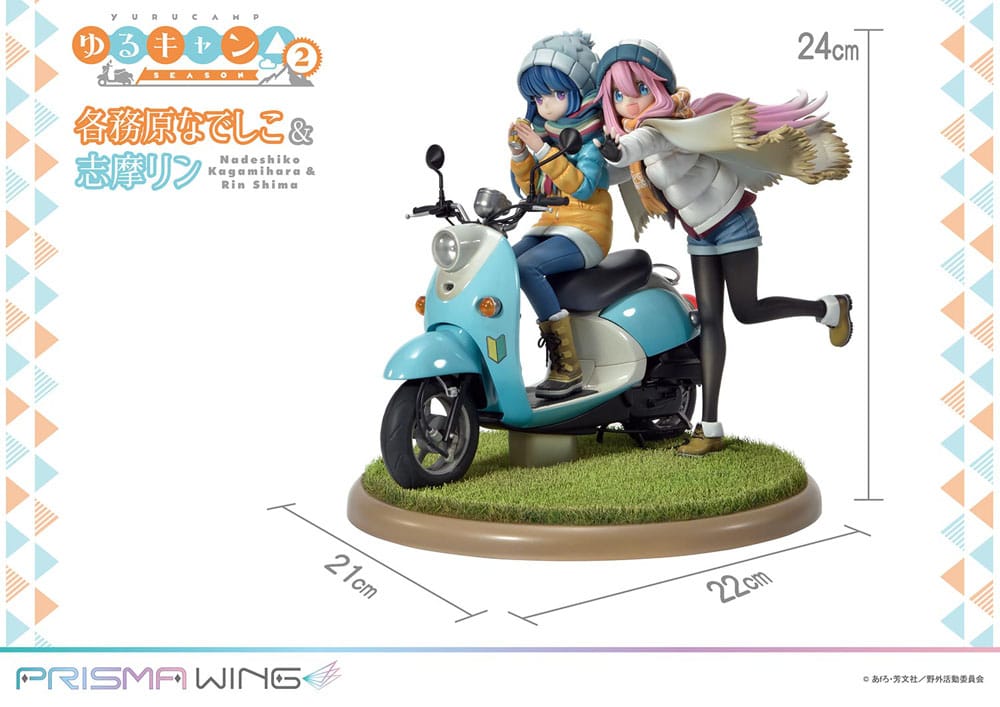 Laid-Back Camp Prisma Wing PVC Statue 1/7 Nadeshiko Kagamihara & Rin Shima 24 cm