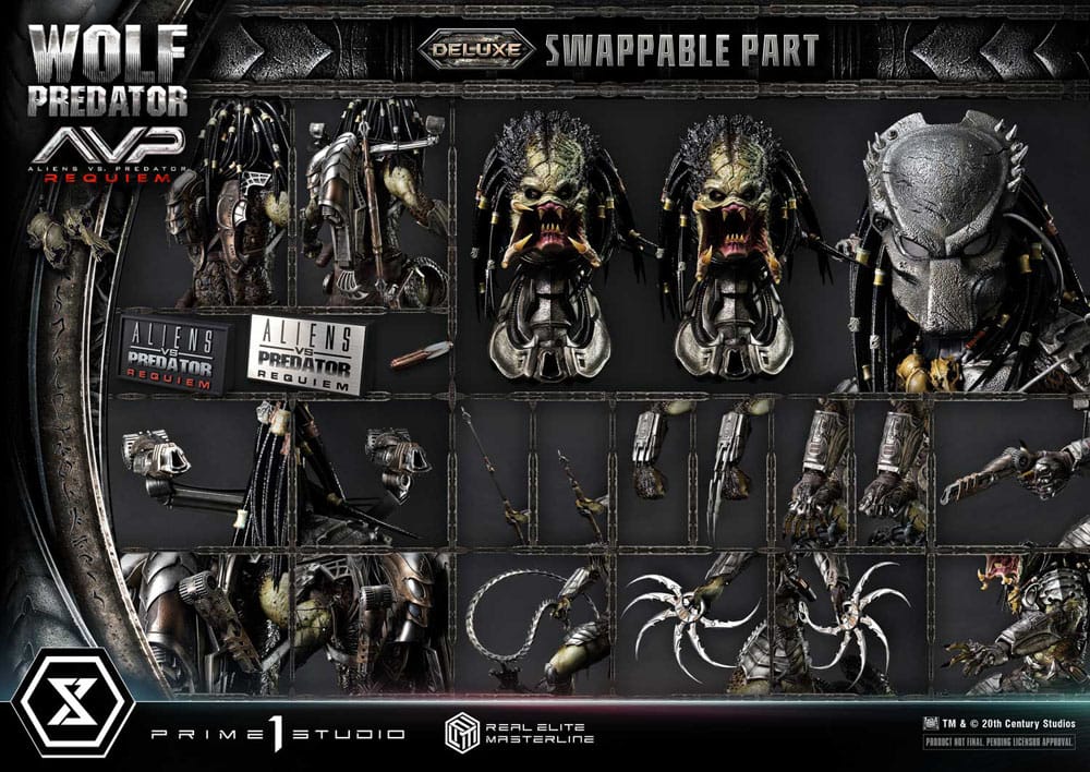 Alien vs. Predator Real Elite Masterline Series Statue 1/3 Requiem Wolf Predator Deluxe Ver. 95 cm