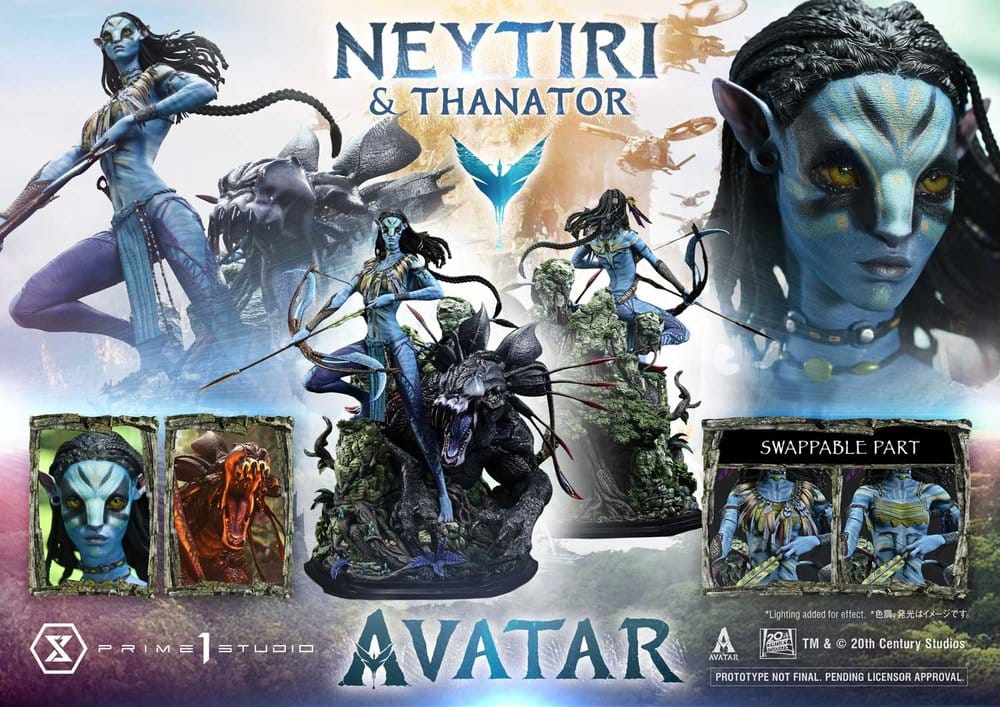 Avatar (Film) Real Elite Masterline Series Statue 1/4 Neytiri &amp; Thanator 75 cm