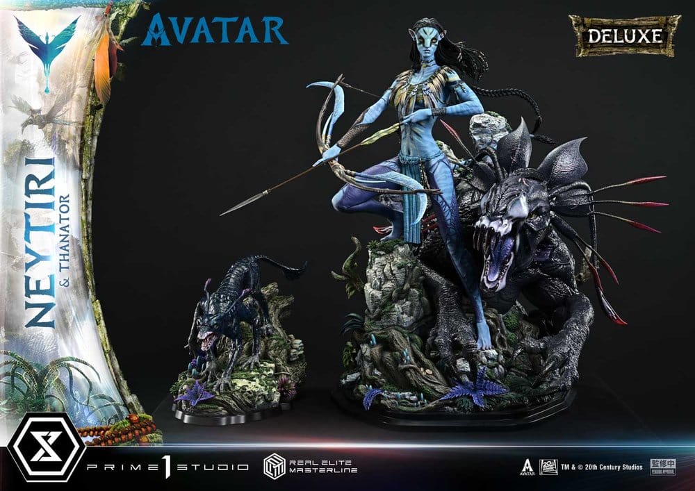 Avatar (Film) Real Elite Masterline Series Statue 1/4 Neytiri &amp; Thanator Deluxe Version 75 cm