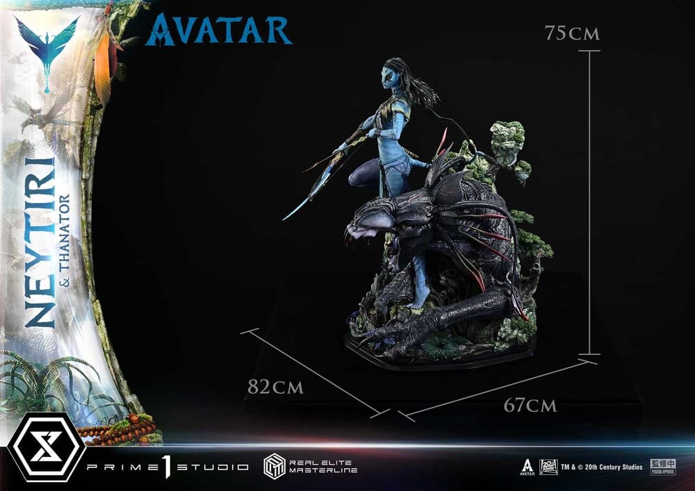 Avatar (Film) Real Elite Masterline Series Statue 1/4 Neytiri &amp; Thanator Deluxe Version 75 cm