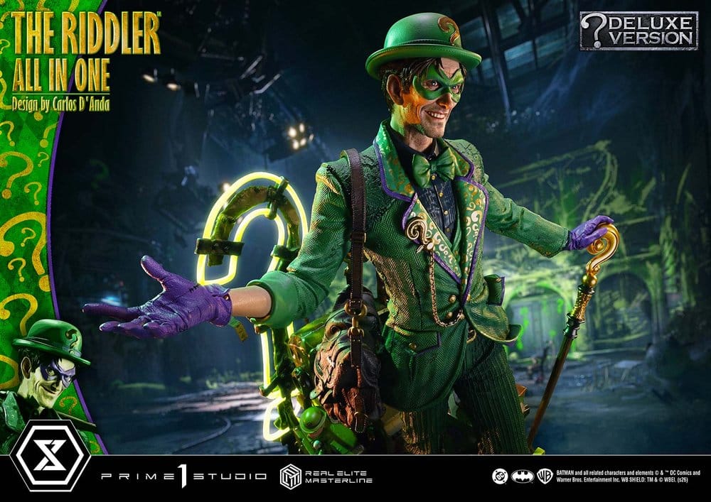 DC Comics Real Elite Masterline Series Statue 1/3 The Riddler All In One (Design by Carlos D'Anda) Deluxe Version 74 cm