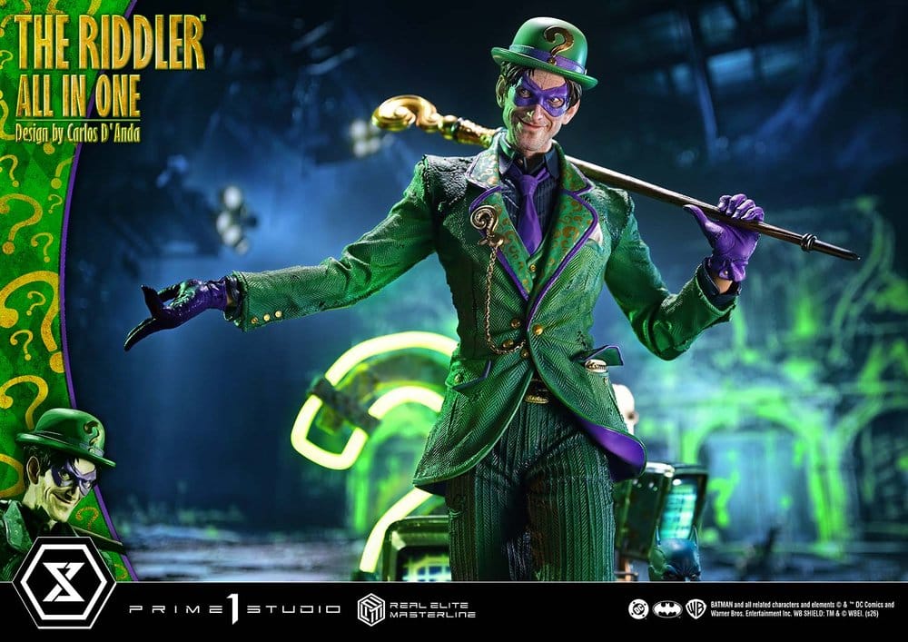 DC Comics Real Elite Masterline Series Statue 1/3 The Riddler All In One (Design by Carlos D'Anda) Deluxe Version 74 cm