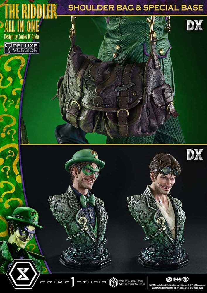 DC Comics Real Elite Masterline Series Statue 1/3 The Riddler All In One (Design by Carlos D'Anda) Deluxe Version 74 cm