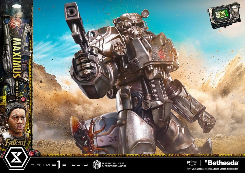 Fallout Real Elite Masterline Statue 1/4 Maximus Power Armor DX Bonus Version 67 cm