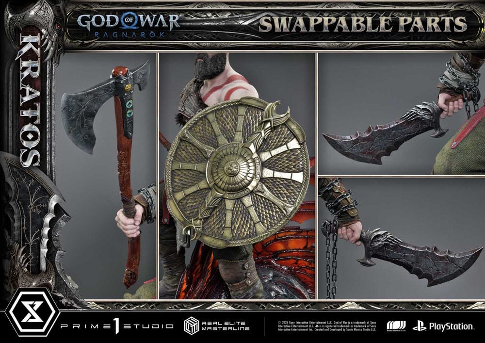 God of War: Ragnarok Real Elite Masterline Series Statue 1/3 Kratos Ultimate Version 95 cm