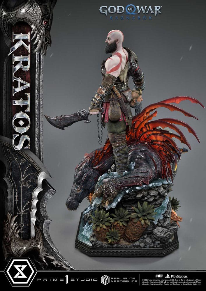 God of War: Ragnarok Real Elite Masterline Series Statue 1/3 Kratos Ultimate Version 95 cm