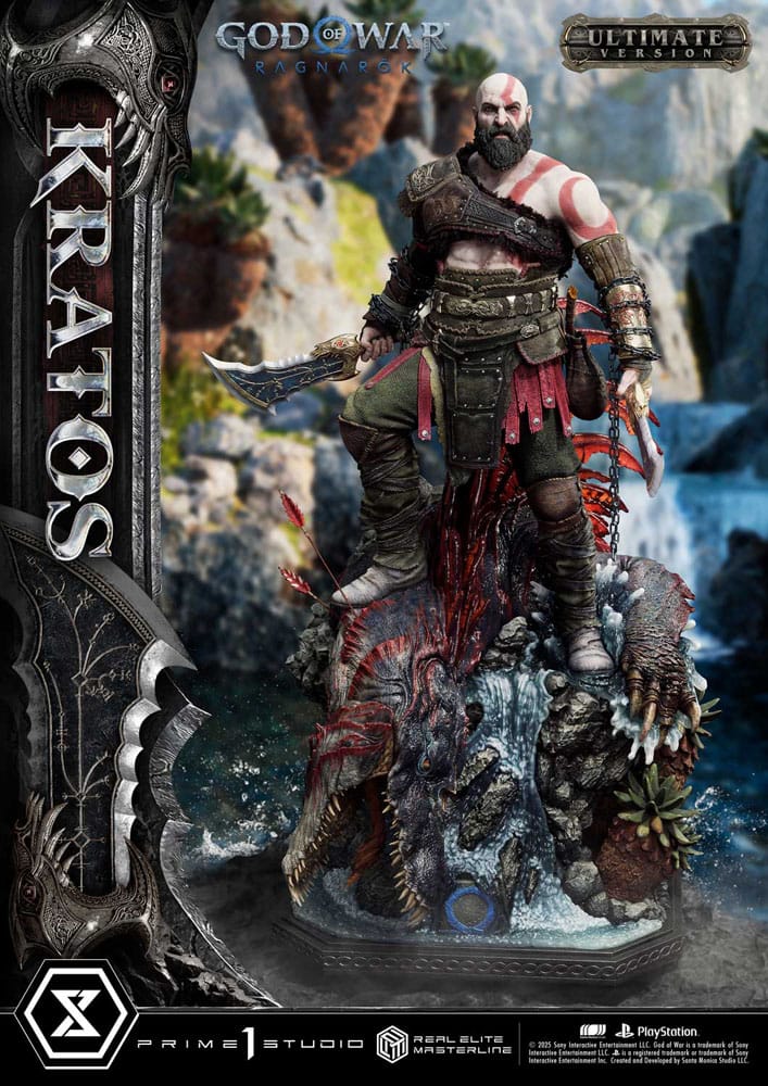 God of War: Ragnarok Real Elite Masterline Series Statue 1/3 Kratos Ultimate Version 95 cm