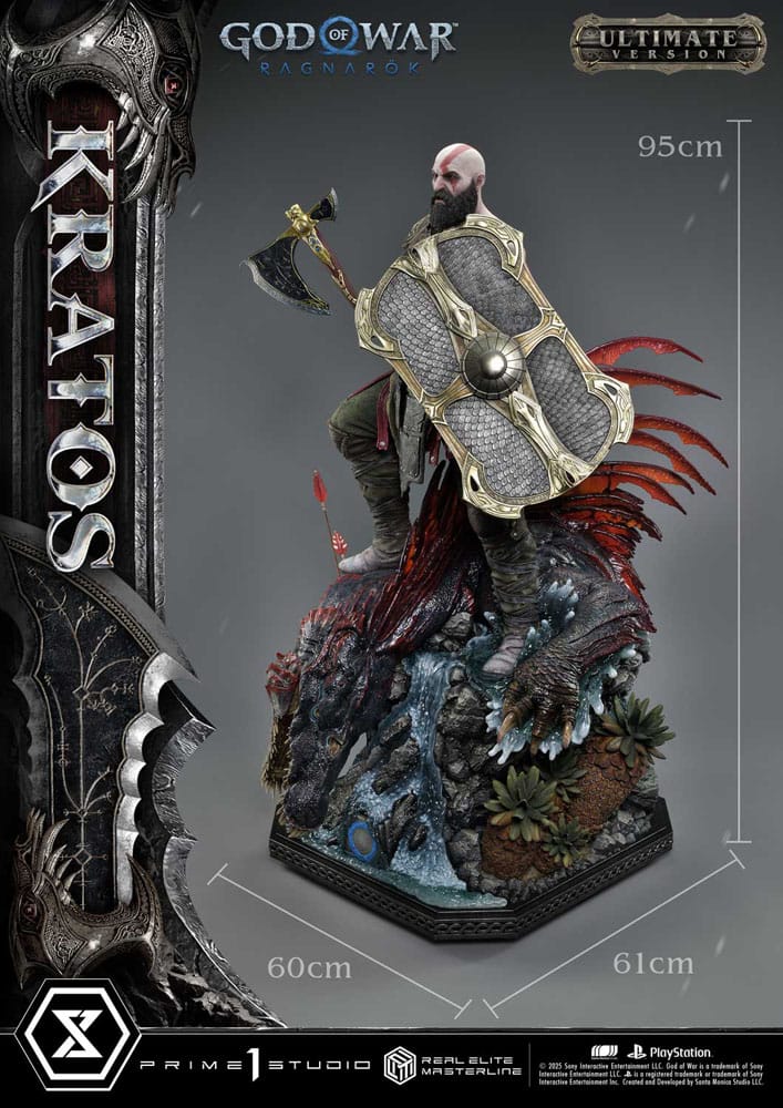 God of War: Ragnarok Real Elite Masterline Series Statue 1/3 Kratos Ultimate Version 95 cm