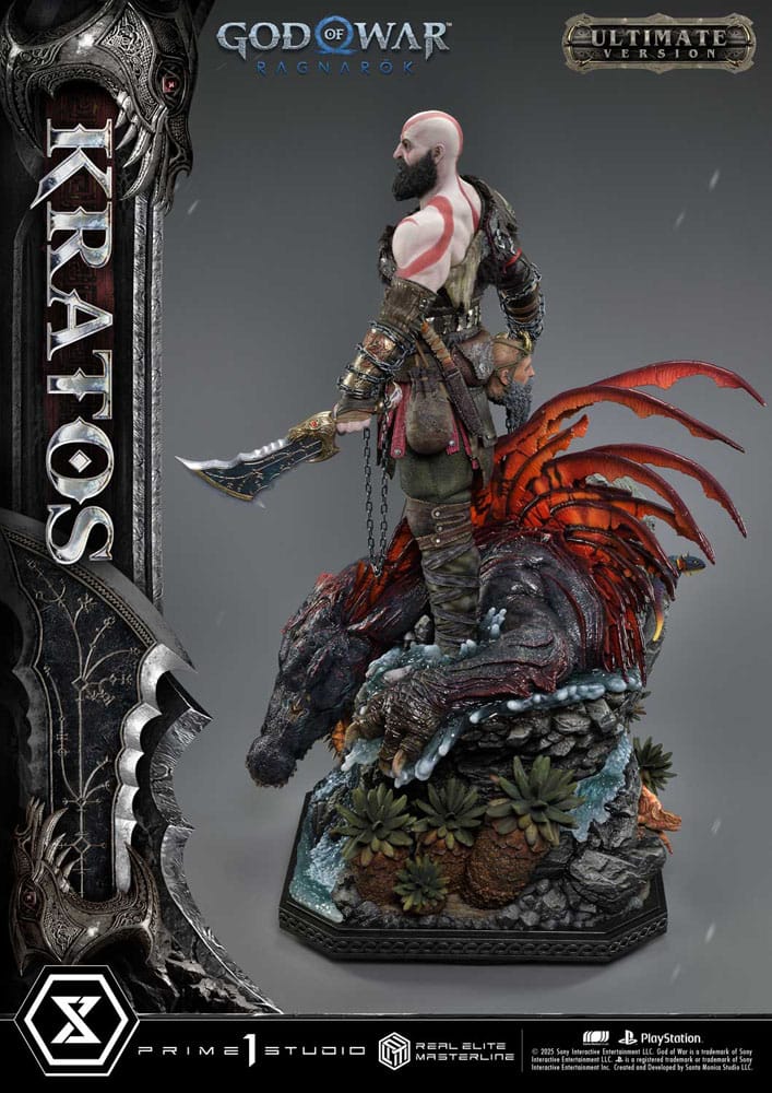 God of War: Ragnarok Real Elite Masterline Series Statue 1/3 Kratos Ultimate Version 95 cm