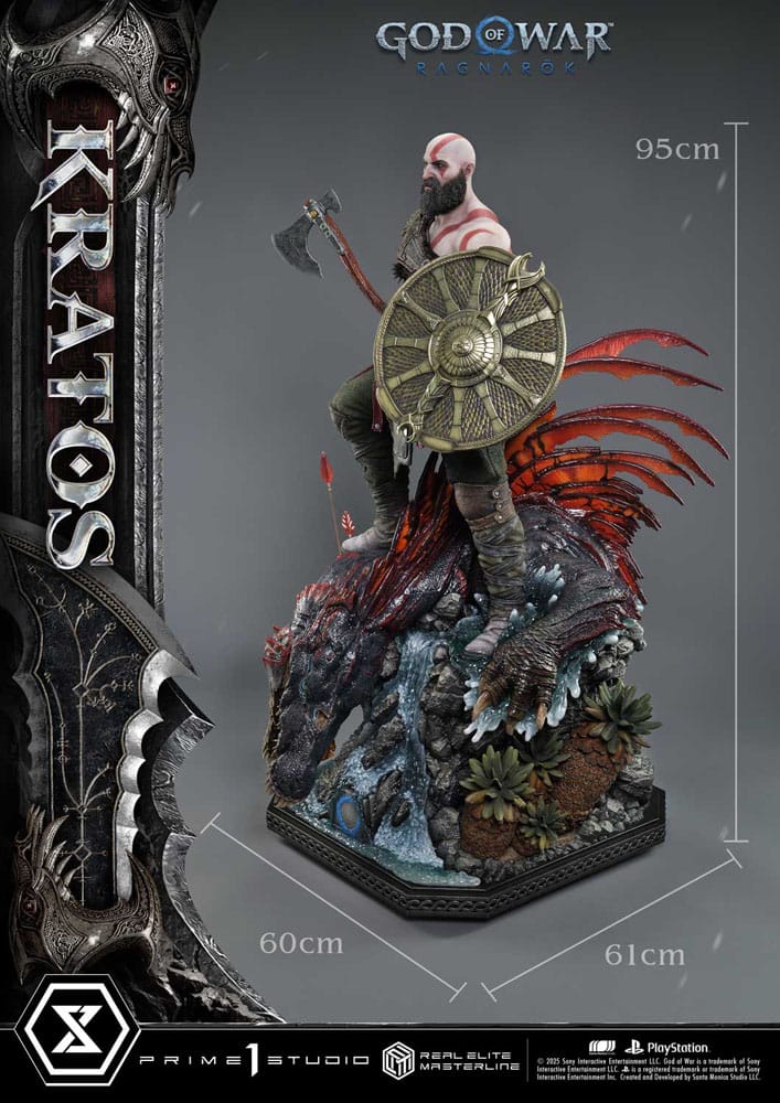 God of War: Ragnarok Real Elite Masterline Series Statue 1/3 Kratos Ultimate Version 95 cm