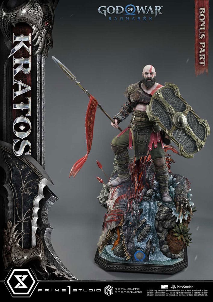 God of War: Ragnarok Real Elite Masterline Series Statue 1/3 Kratos Ultimate Bonus Version 95 cm