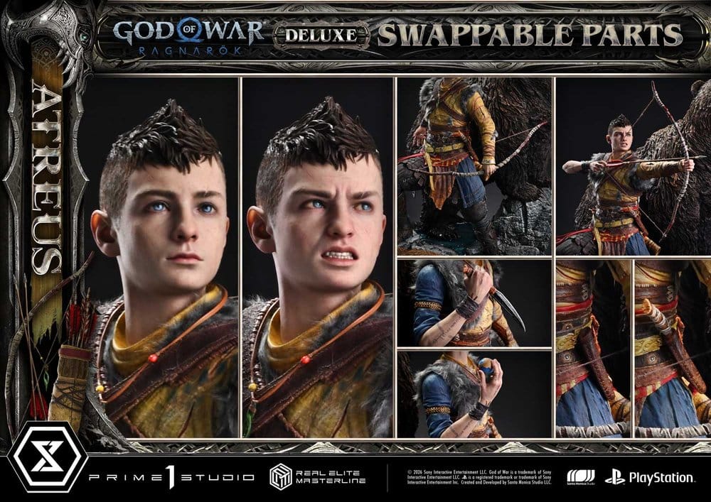 God of War: Ragnarok Real Elite Masterline Statue 1/3 Atreus Deluxe Version 96 cm