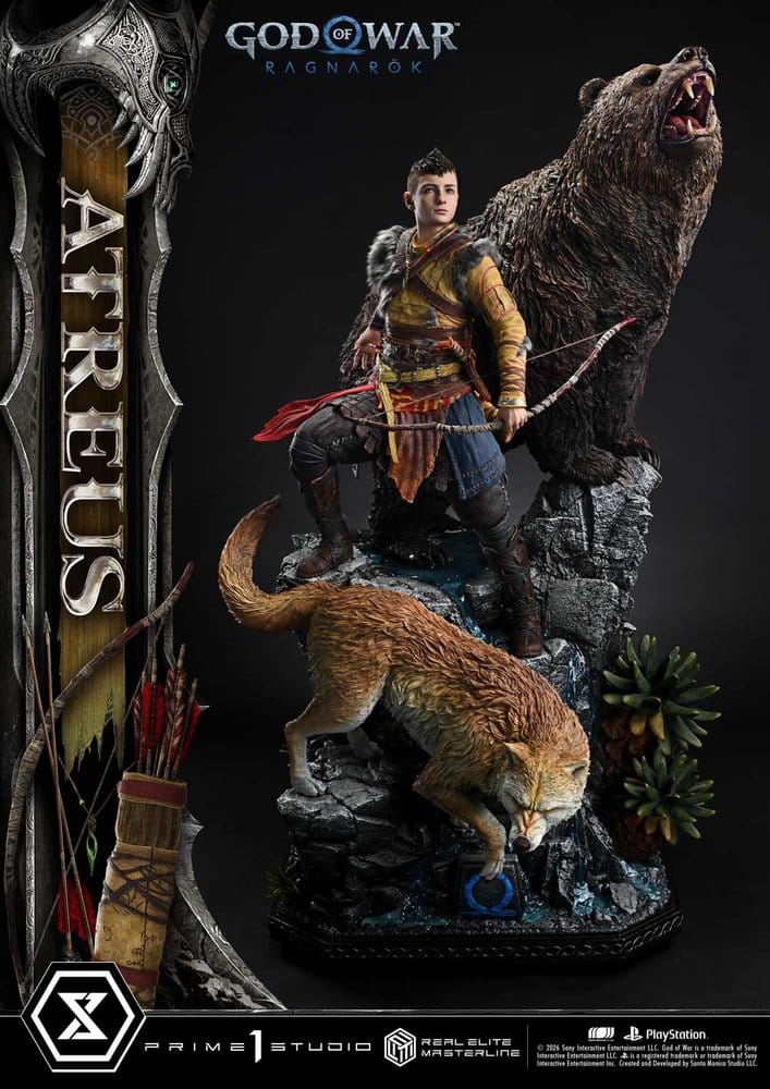 God of War: Ragnarok Real Elite Masterline Statue 1/3 Atreus Deluxe Version 96 cm
